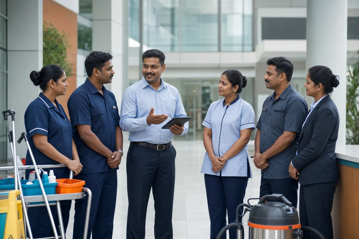 Saksham Facility Services professional cleaning, maintenance, front-office and support team